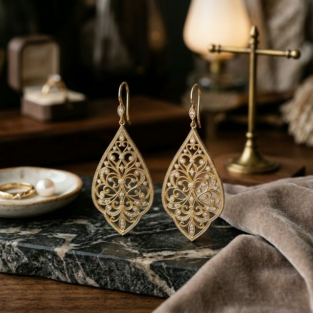 Gold Filigree Earrings - Featured Collection